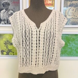 Cream Crochet Knit Sleeveless – Boho / Coastal Core 🤍